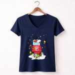 Atlanta Hawks Santa Snoopy Wish You A Merry Christmas 5 Womens V Neck