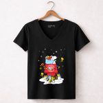 Atlanta Hawks Santa Snoopy Wish You A Merry Christmas 7 Womens V Neck