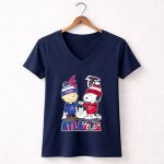 Atlanta Snoopy Fist Bump Charlie Brown Braves And Falcons 5 Womens V Neck