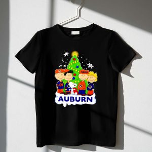 Auburn Tigers Peanuts Characters Christmas Tree Snoopy Charlie Brown Woodstock 1 T Shirt.jpg