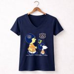 Auburn Tigers Snoopy and Woodstock Football Helmets Peanuts Collaboration 5 Womens V Neck.jpg