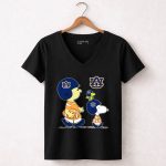 Auburn Tigers Snoopy and Woodstock Football Helmets Peanuts Collaboration 7 Womens V Neck.jpg