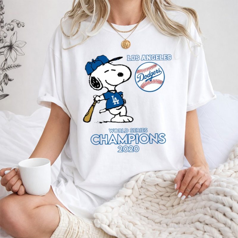 Awesome Snoopy Los Angeles Dodgers World Series Champions 2020 1 T Shirt