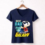 BEST DAD IN THE GALAXY SNOOPY E COOL 5 Womens V Neck