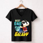 BEST DAD IN THE GALAXY SNOOPY E COOL 7 Womens V Neck