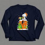 Baltimore Orioles Christmas Snoopy with Woodstock and Santa Hat 6 Long Sleeves