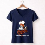 Baltimore Orioles Forever Win Or Lose Baseball Snoopy Shirt 5 Womens V Neck