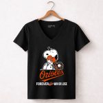 Baltimore Orioles Forever Win Or Lose Baseball Snoopy Shirt 7 Womens V Neck