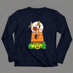 Baltimore Orioles Halloween Snoopy Reading On Doghouse With Woodstock And Pumpkins T Shirt 41