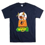 Baltimore Orioles Halloween Snoopy Reading On Doghouse With Woodstock And Pumpkins T Shirt 7