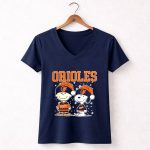 Baltimore Orioles Holiday Snoopy Charlie Brown Christmas 5 Womens V Neck