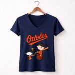 Baltimore Orioles Lets Play Baseball Together Snoopy Shirt 5 Womens V Neck