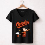 Baltimore Orioles Lets Play Baseball Together Snoopy Shirt 7 Womens V Neck
