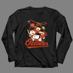Baltimore Orioles Snoopy Charlie Brown Playing Baseball 4 Long Sleeves