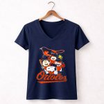 Baltimore Orioles Snoopy Charlie Brown Playing Baseball 5 Womens V Neck