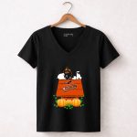 Baltimore Orioles Snoopy Pumpkin House shirt 7 Womens V Neck