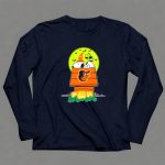Baltimore Orioles Snoopy Woodstock Pumpkins Full Moon Halloween 6 Long Sleeves