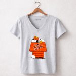 Baltimore Orioles Snoopy Woodstock The Peanuts Movie Baseball 7 Womens V Neck