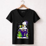 Baltimore Ravens Christmas With Snoopy And Woodstock Gifts 7 Womens V Neck