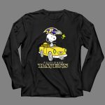 Baltimore Ravens Snoopy Driving Car with Woodstock 4 Long Sleeves