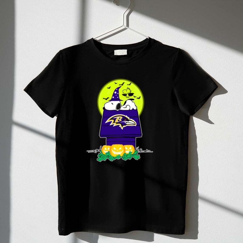Baltimore Ravens Snoopy Halloween Moon Pumpkins 1 T Shirt