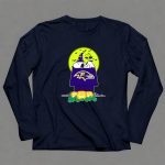 Baltimore Ravens Snoopy Halloween Moon Pumpkins 6 Long Sleeves