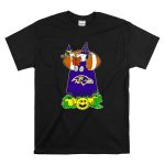Baltimore Ravens Snoopy Halloween Witch Woodstock Pumpkin Football House T Shirt 6