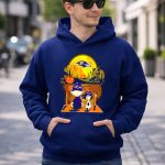 Baltimore Ravens Snoopy and Charlie Brown Halloween Moon Pumpkin Scene 8 Hoodie