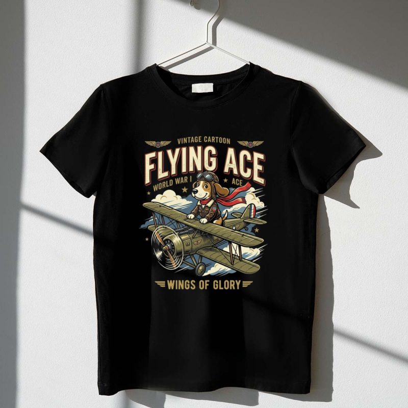 Beagle Flying Ace Vintage Aviator 1 T Shirt.jpg
