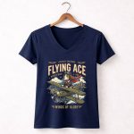 Beagle Flying Ace Vintage Aviator 5 Womens V Neck.jpg