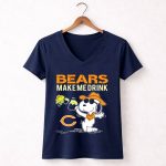 Bears Make Me Drink Snoopy For Chicago Bears Fans 5 Womens V Neck