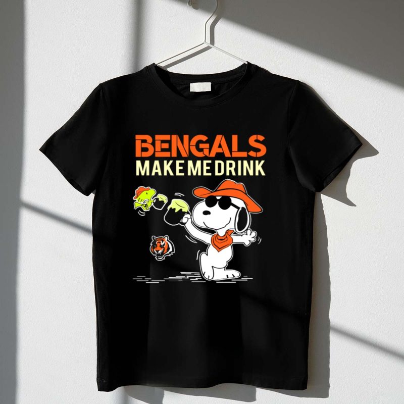 Bengals Make Me Drink Snoopy Cincinnati Bengals Football Fan 1 T Shirt