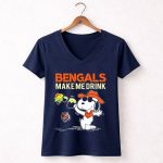 Bengals Make Me Drink Snoopy Cincinnati Bengals Football Fan 5 Womens V Neck
