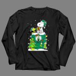 Boston Celtics Christmas Tree Snoopy And Woodstock Fan Favorite 4 Long Sleeves