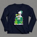 Boston Celtics Christmas Tree Snoopy And Woodstock Fan Favorite 6 Long Sleeves