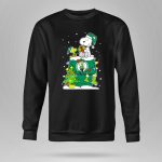 Boston Celtics Christmas Tree Snoopy And Woodstock Fan Favorite 9 Sweatshirt