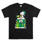 Boston Celtics Christmas Tree Snoopy And Woodstock Fan Favorite T Shirt 6
