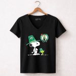 Boston Celtics Snoopy Woodstock Basketball 6 Womens V Neck