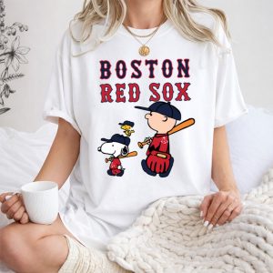 Boston Red Sox Let's Play Baseball Together Snoopy Shirt