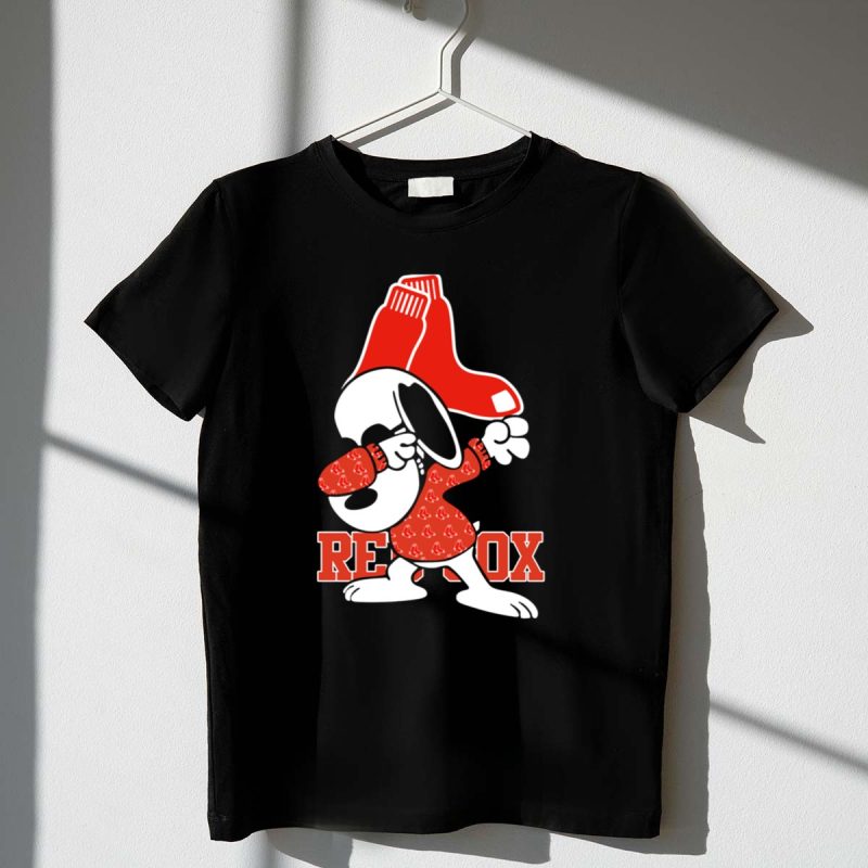 Boston Red Sox Snoopy Dabbing With Red Sox 1 T Shirt