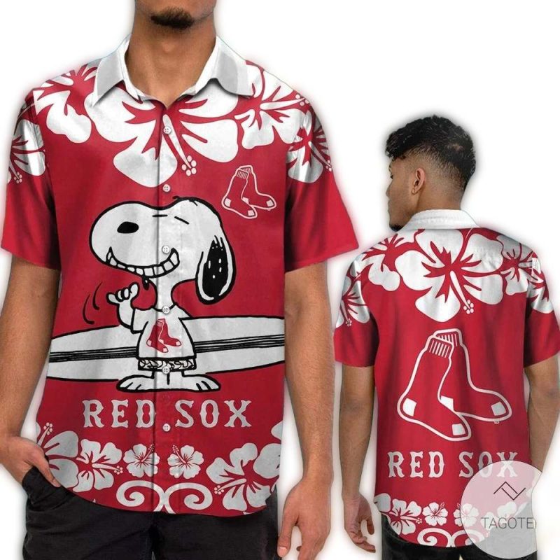 Boston Red Sox Snoopy Hawaiian Shirt 1.Jpg