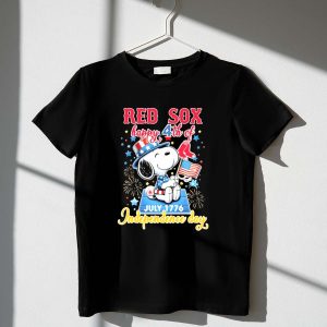 Boston Red Sox Snoopy The Peanuts Happy 4th Of July 1776 American Flag Shirt