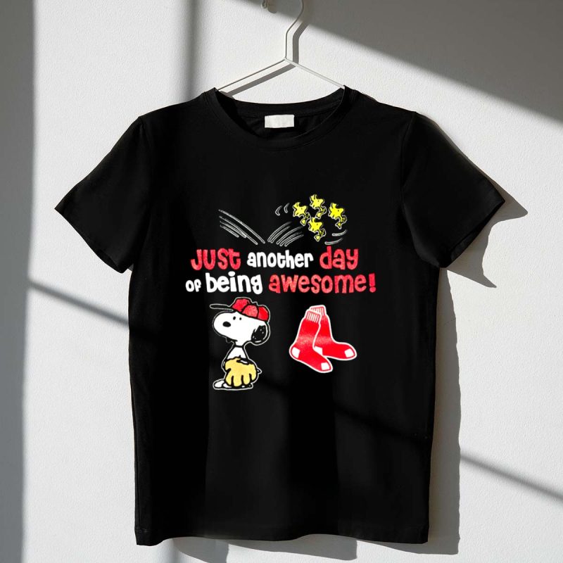 Boston Red Sox Snoopy Woodstock Just Another Day Of Being Awesome 1 T Shirt