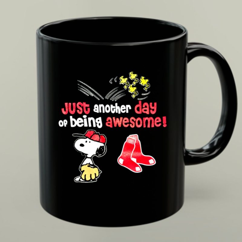Boston Red Sox Snoopy Woodstock Just Another Day Of Being Awesome 1 Mug.jpg