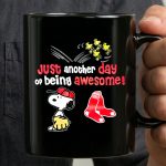Boston Red Sox Snoopy Woodstock just another day of being awesome 3 mug.jpg