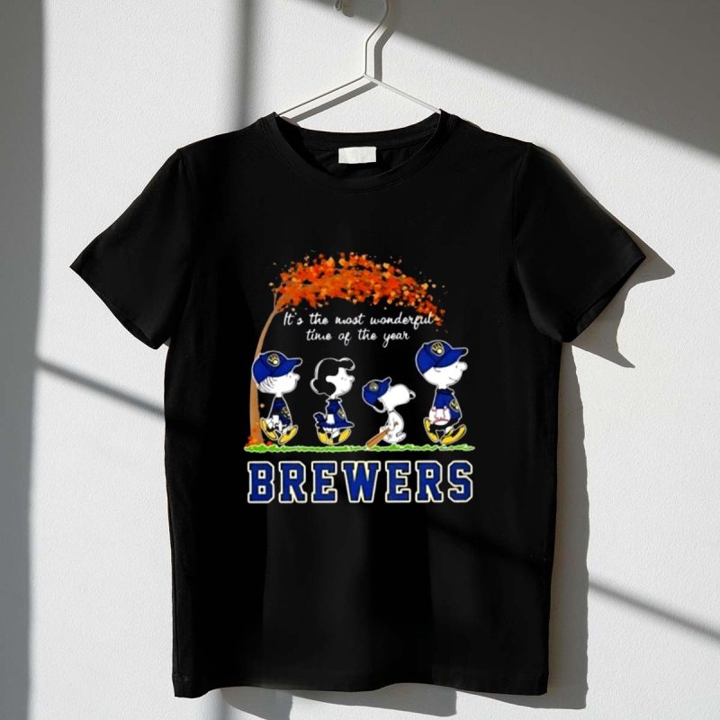 Brewers Snoopy And Friends Autumn Its The Most Wonderful Time Of The Year 1 T Shirt 2.Jpg