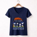 Brewers Snoopy And Friends Autumn Its The Most Wonderful Time Of The Year 5 Womens V Neck 2.jpg