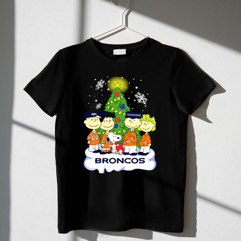 Broncos Christmas Snoopy And Peanuts Characters Holiday 1 T Shirt