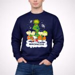Broncos Christmas Snoopy and Peanuts Characters Holiday 3 Sweatshirt