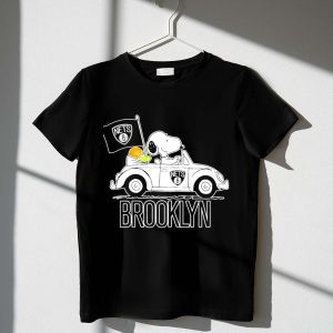Brooklyn Nets Snoopy Driving Car with Basketball and Flag 1 T Shirt